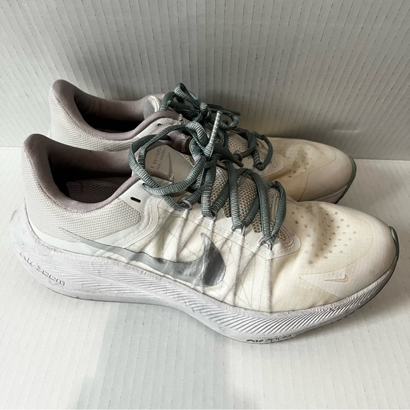 Nike Shoes - NIKE- Gray White and Green Athletic Shoes Size 9.5